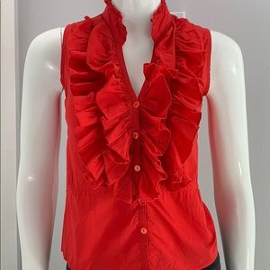 Young Fashion Red Ruffle Top